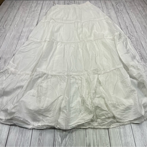 Zara Basic Ladies Skirt White Small Long Maxi Cotton Lined Flared High Rise VGC - Picture 2 of 13